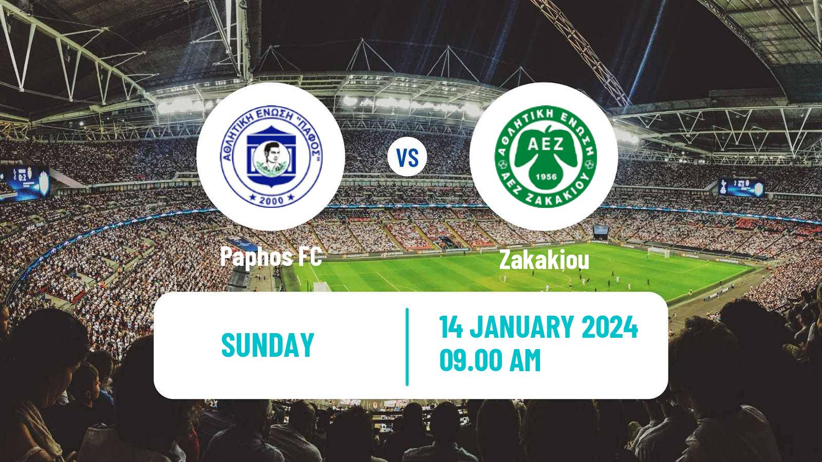 Soccer Cypriot First Division Paphos - Zakakiou