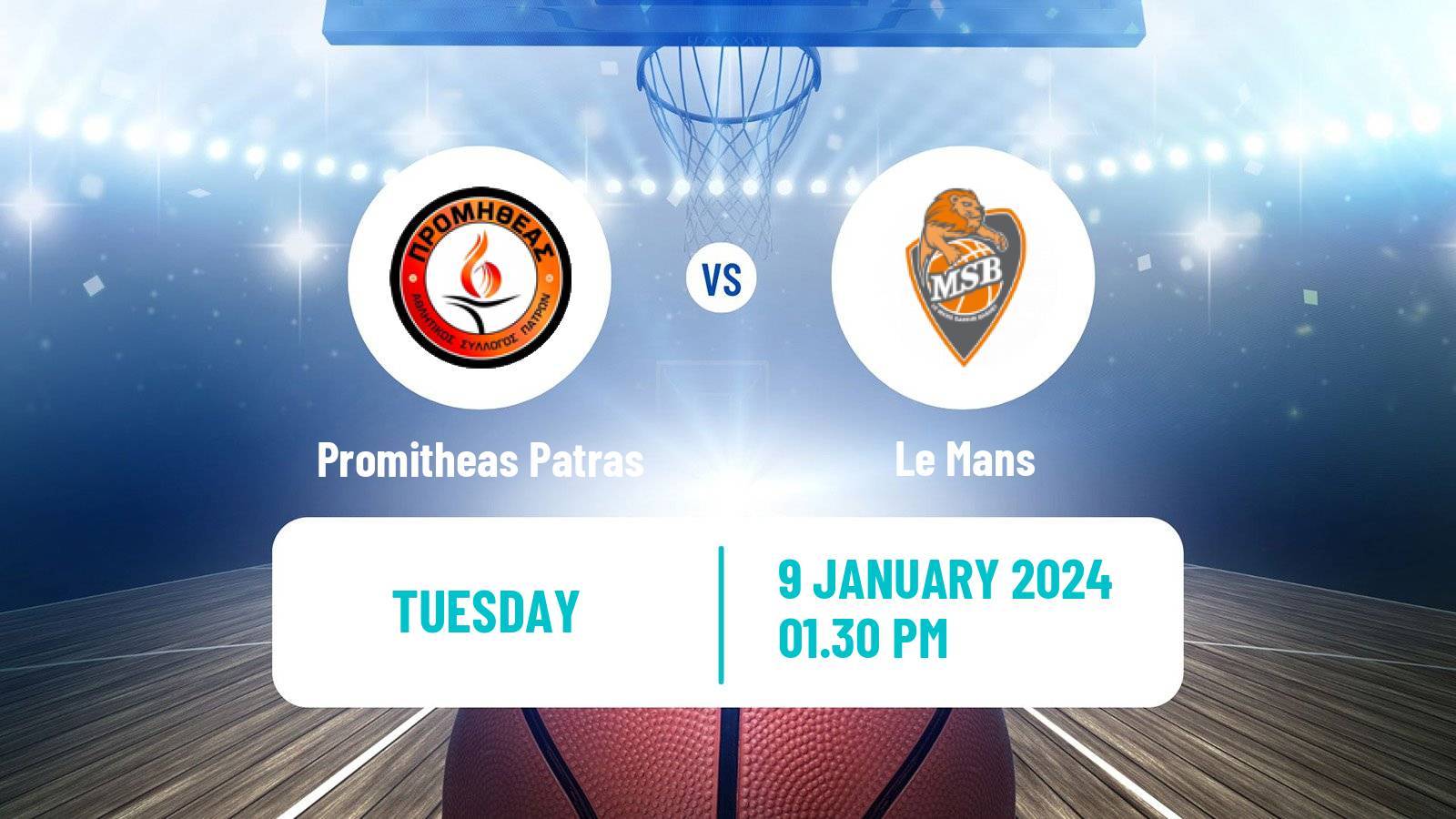 Basketball Champions League Basketball Promitheas Patras - Le Mans