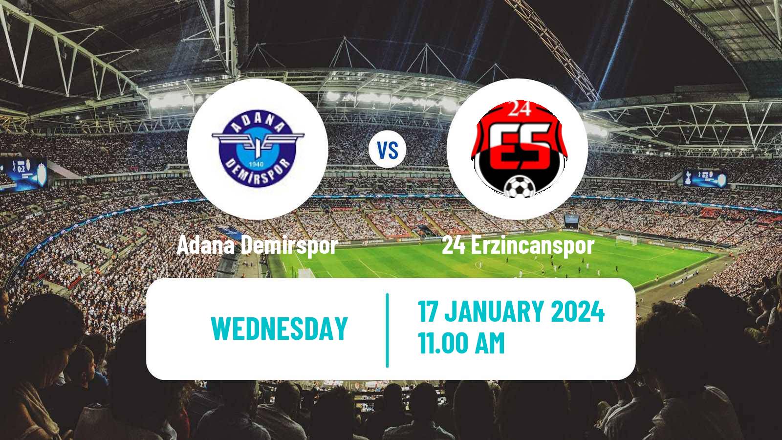 Soccer Turkish Cup Adana Demirspor - 24 Erzincanspor