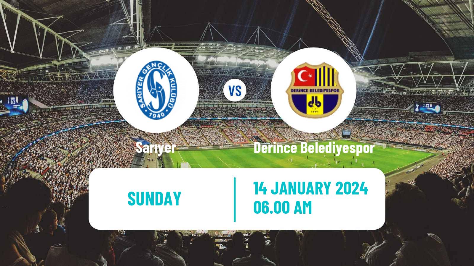 Soccer Turkish Second League Red Group Sarıyer - Derince Belediyespor