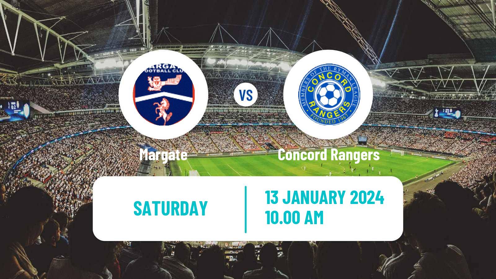 Soccer English Isthmian League Premier Division Margate - Concord Rangers