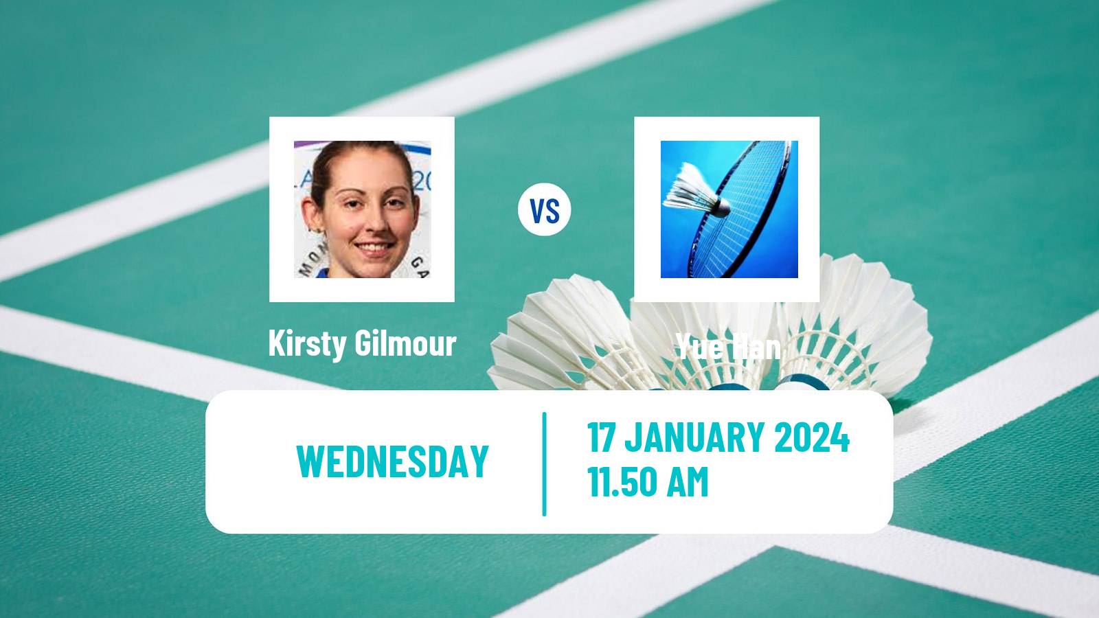 Badminton BWF World Tour India Open Women Kirsty Gilmour - Yue Han
