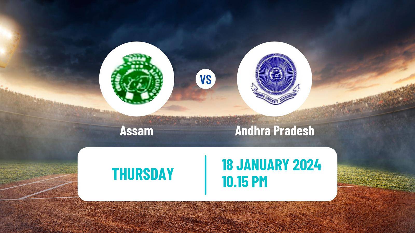 Cricket Ranji Trophy Assam - Andhra Pradesh