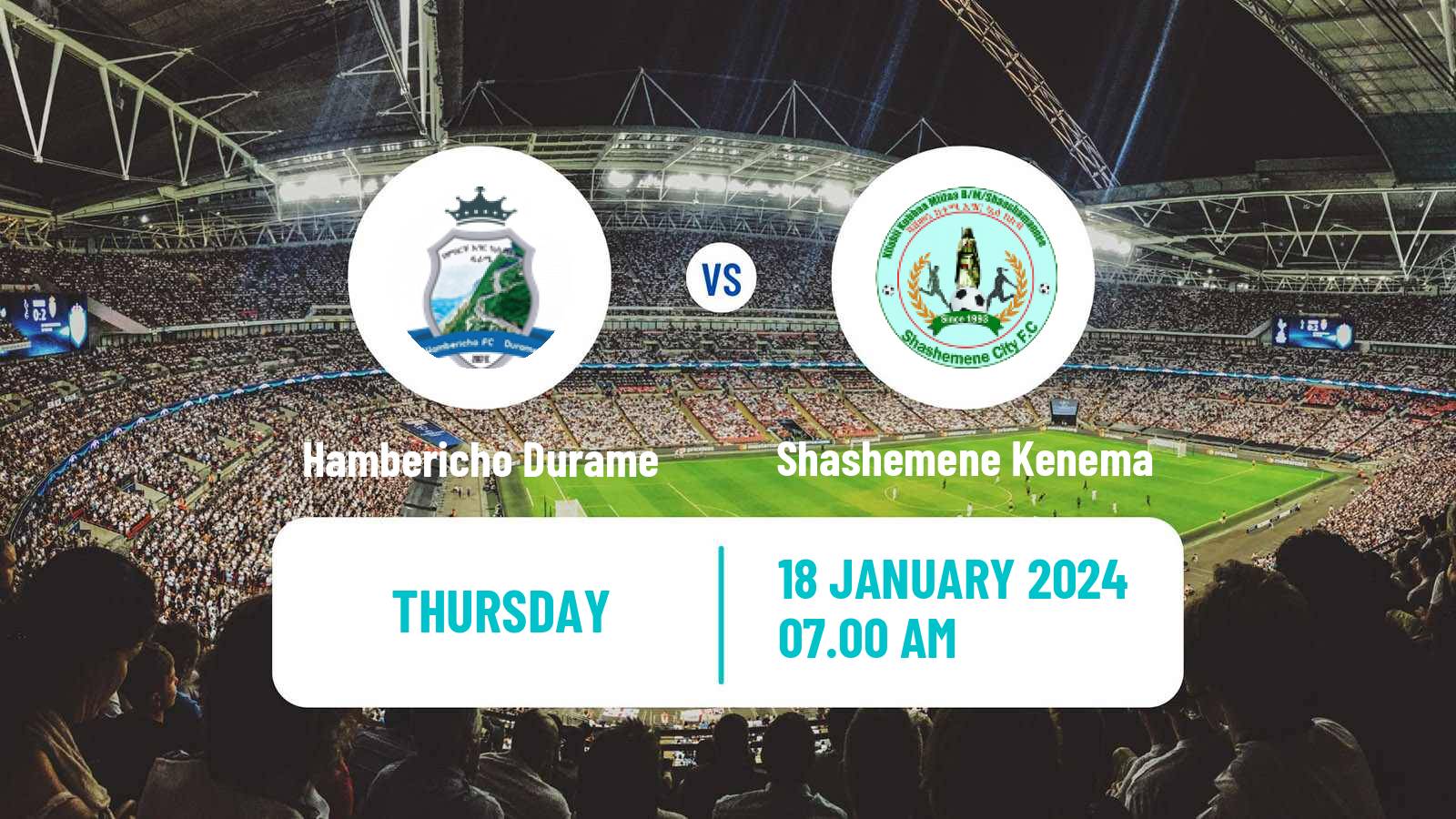 Soccer Ethiopian Premier League Hambericho Durame - Shashemene Kenema
