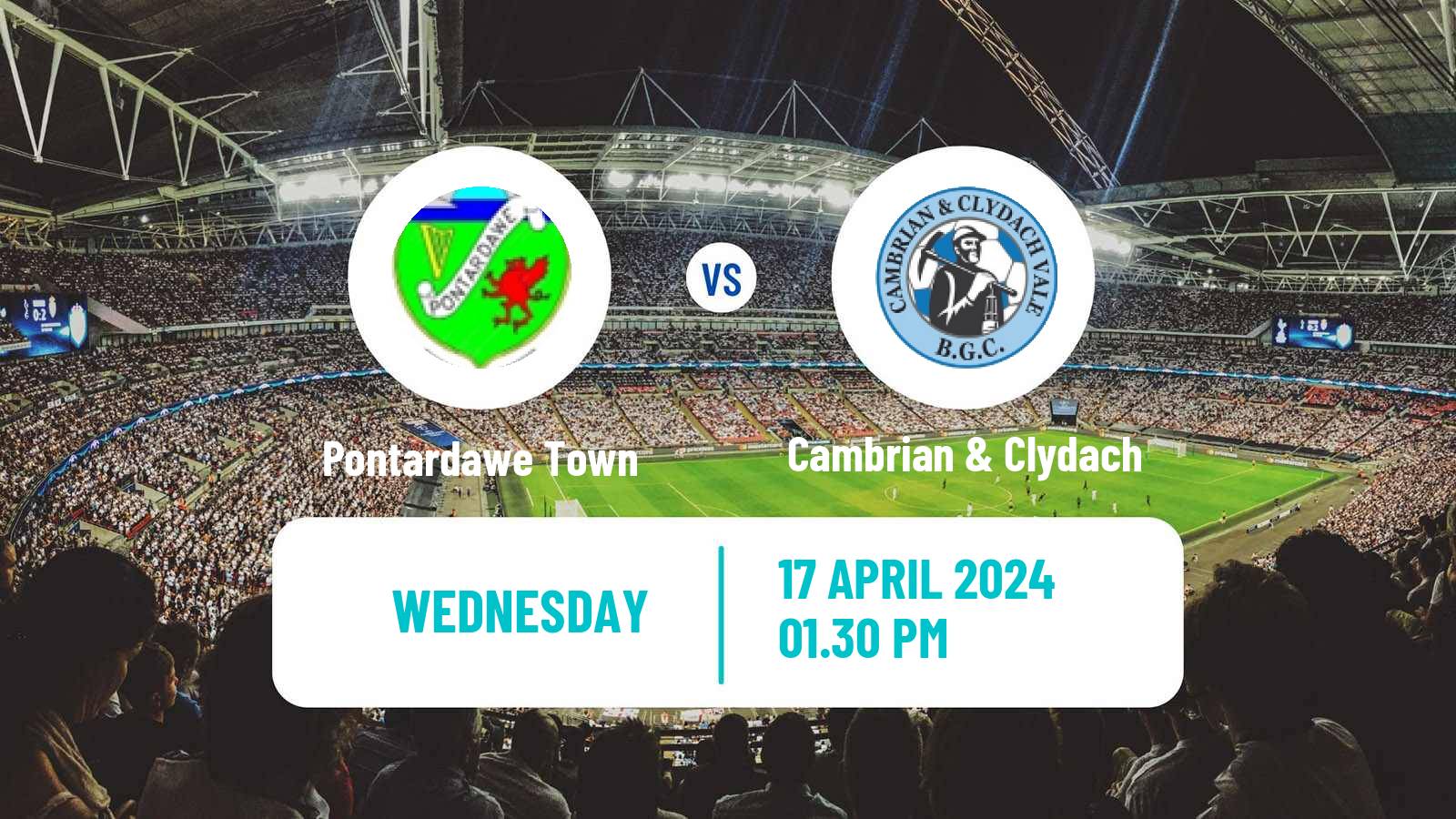 Soccer Welsh Cymru South Pontardawe Town - Cambrian United