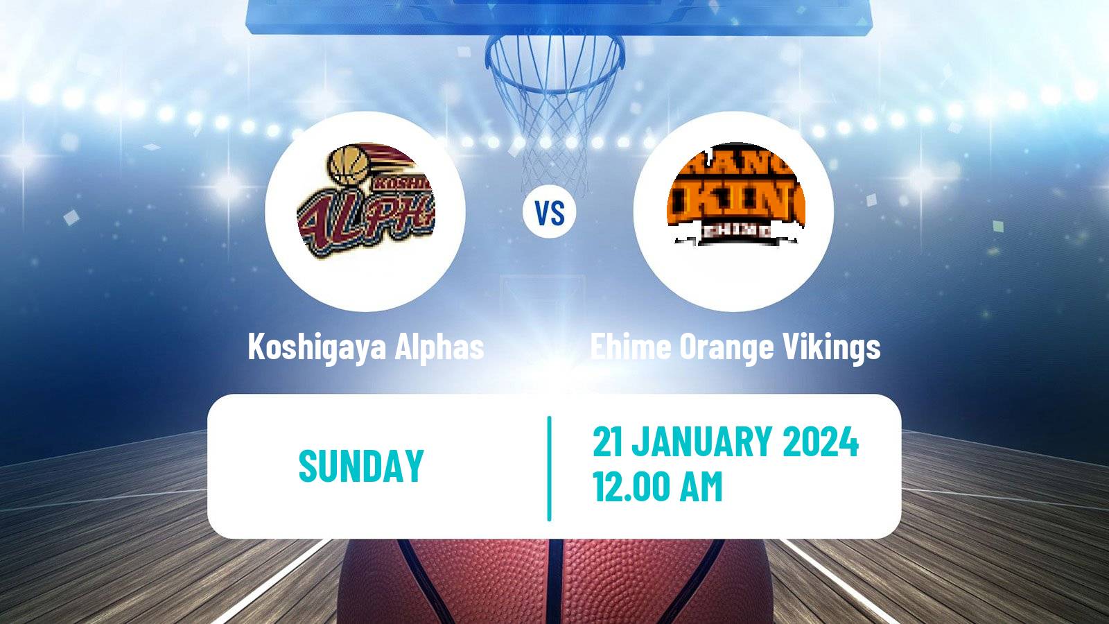 Basketball Japan B2 League Basketball Koshigaya Alphas - Ehime Orange Vikings