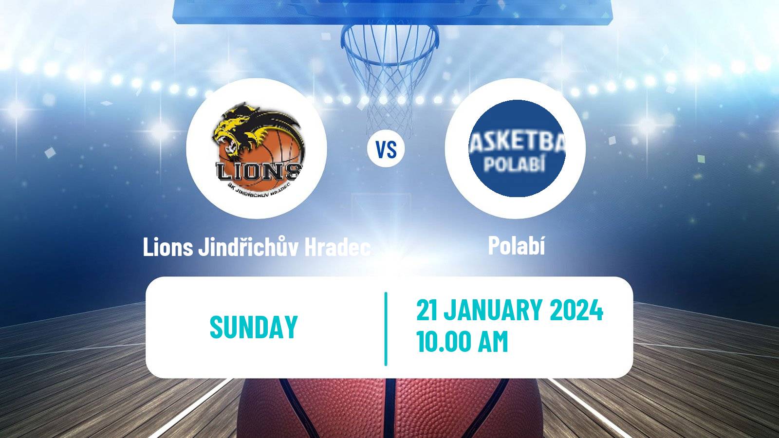 Basketball Czech 1 Liga Basketball Lions Jindřichův Hradec - Polabí