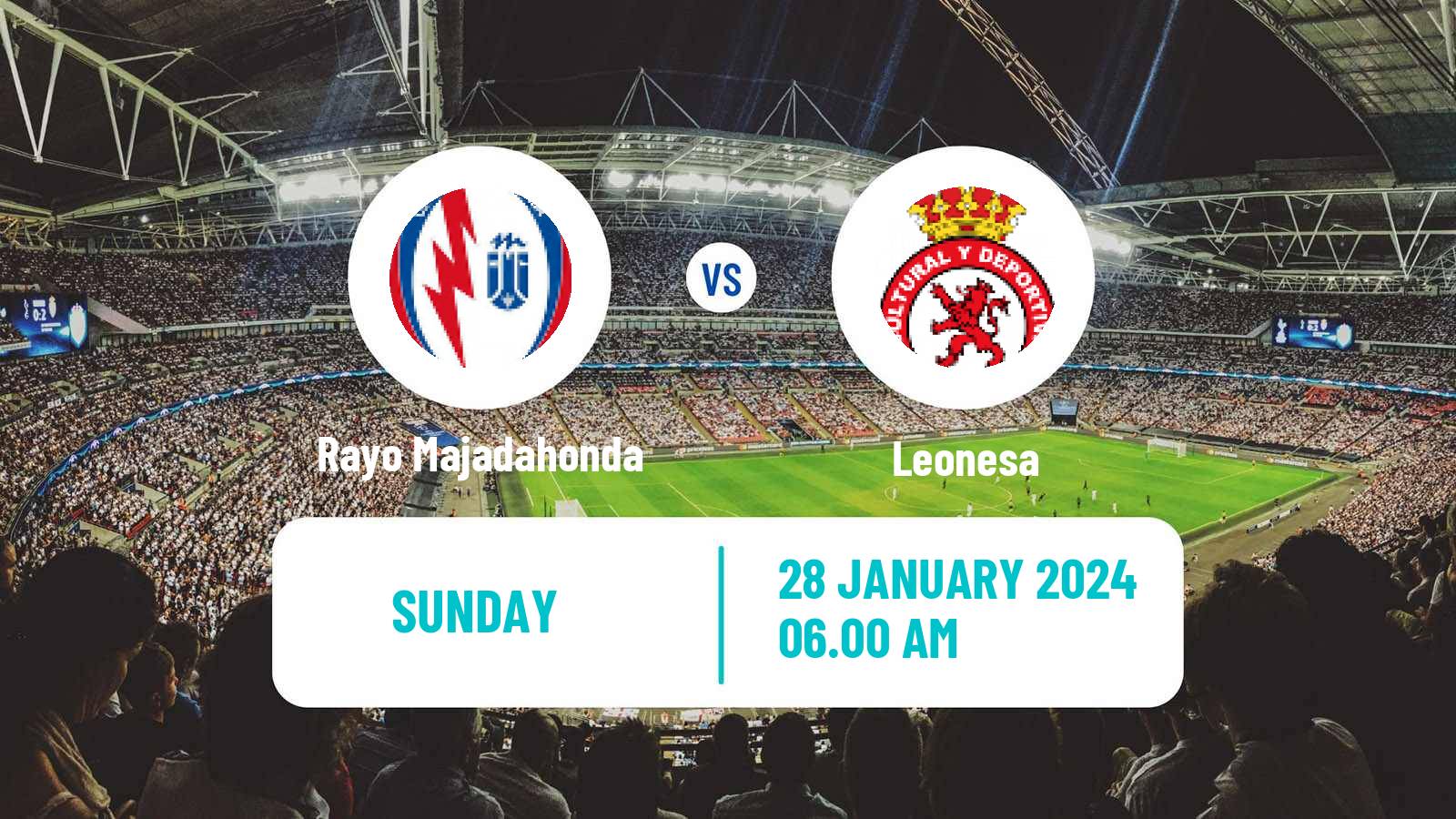 Soccer Spanish Primera RFEF Group 1 Rayo Majadahonda - Leonesa