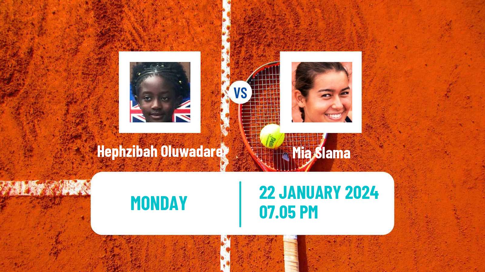 Tennis Girls Singles Australian Open Hephzibah Oluwadare - Mia Slama