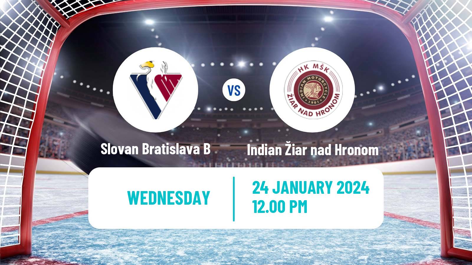 Hockey Slovak 1 Liga Hockey Slovan Bratislava B - Indian Žiar nad Hronom
