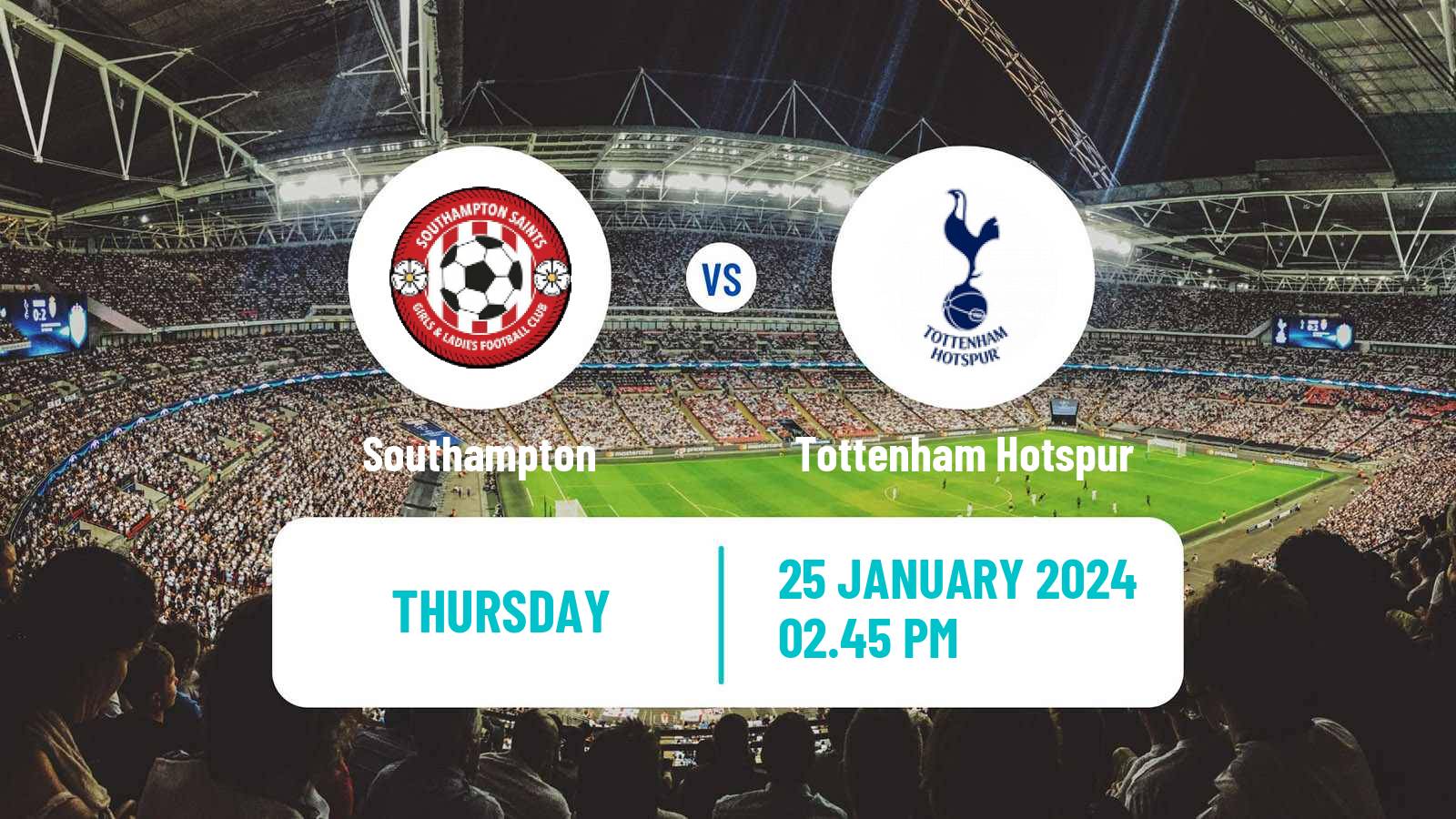Soccer English League Cup Women Southampton - Tottenham Hotspur