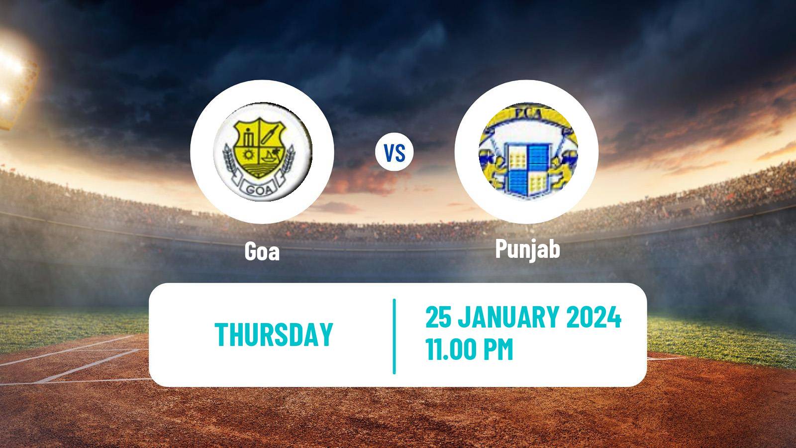 Cricket Ranji Trophy Goa - Punjab