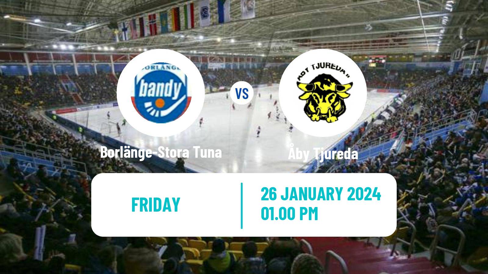 Bandy Swedish Allsvenskan Bandy Borlänge-Stora Tuna - Åby Tjureda