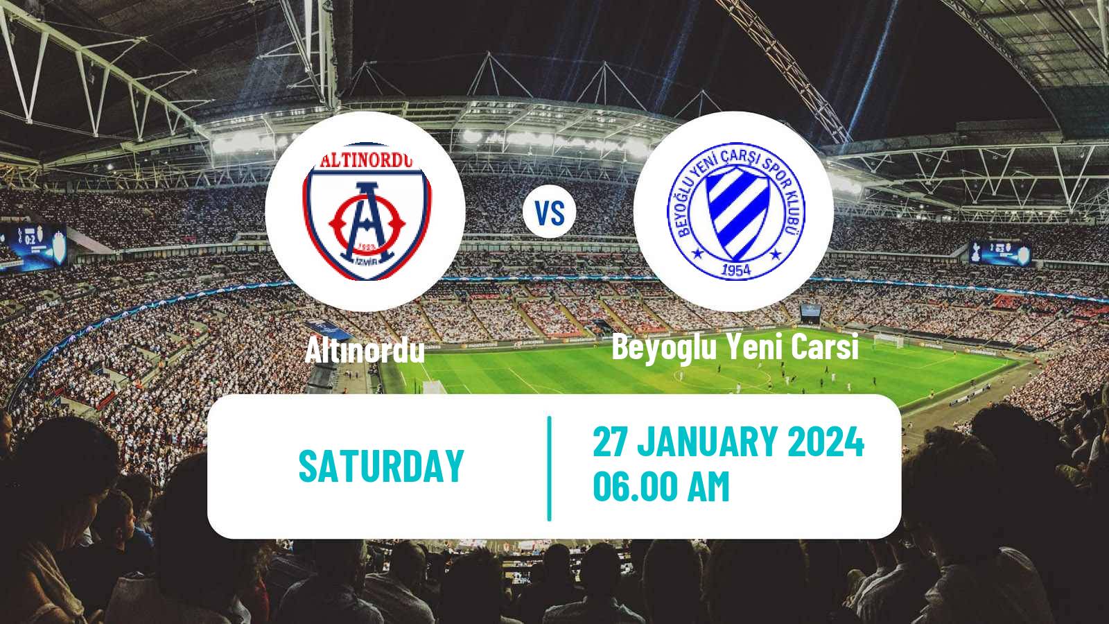 Soccer Turkish Second League White Group Altınordu - Beyoglu Yeni Carsi