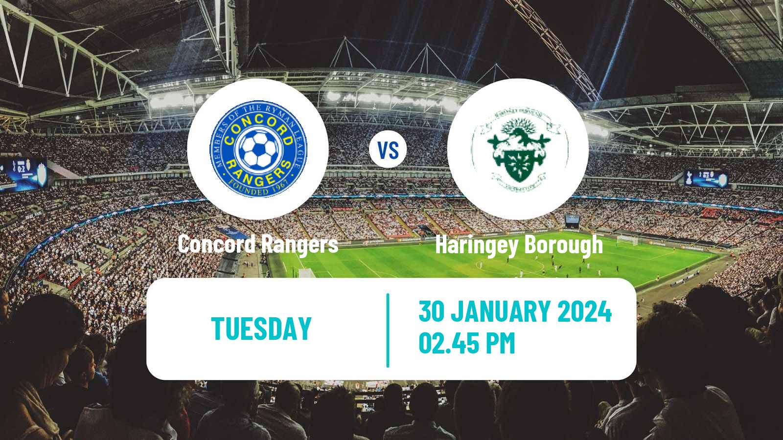 Soccer English Isthmian League Premier Division Concord Rangers - Haringey Borough