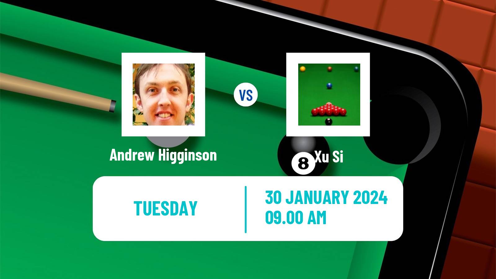 Snooker German Masters Andrew Higginson - Xu Si