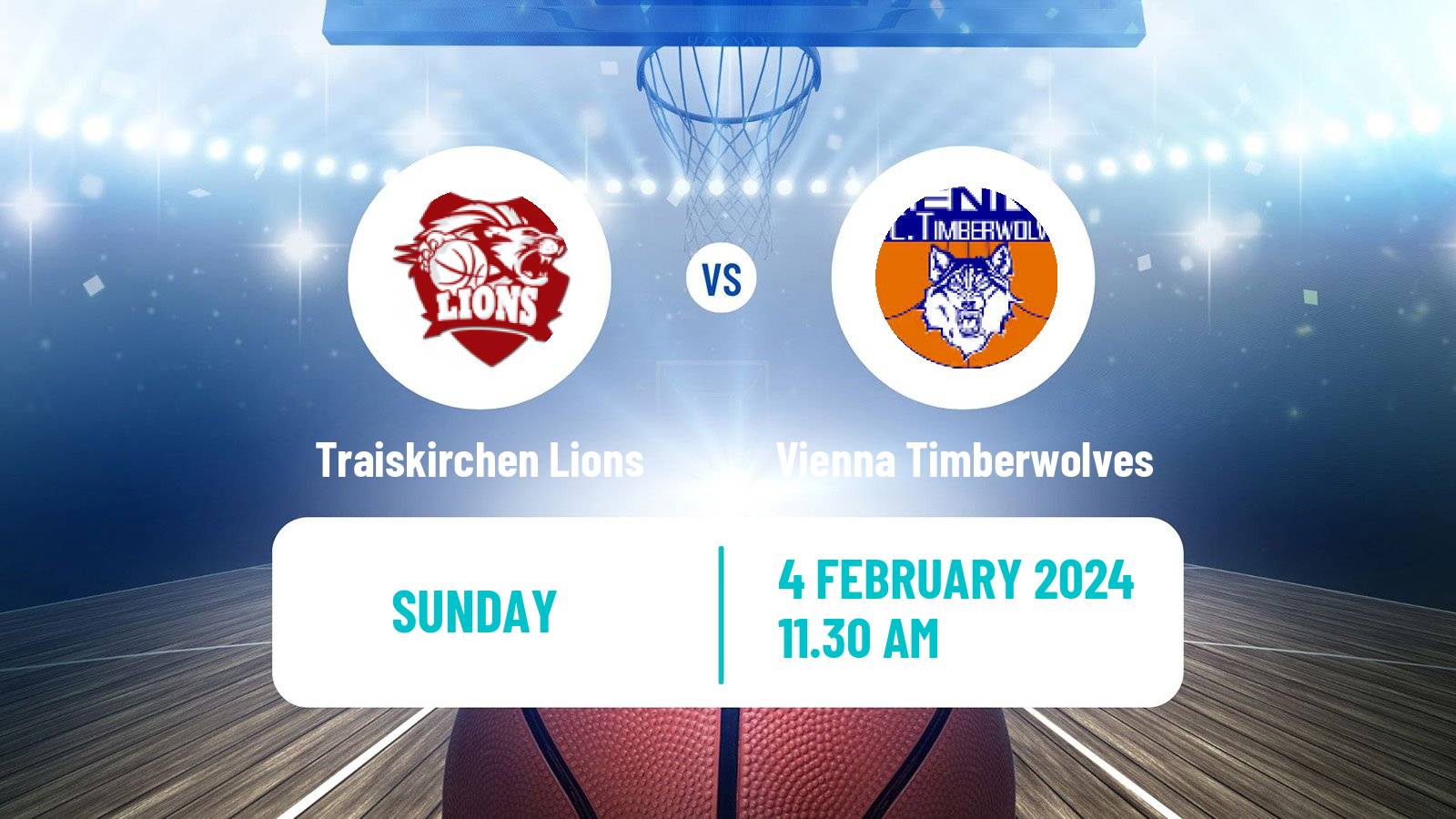 Basketball Austrian Superliga Basketball Traiskirchen Lions - Vienna Timberwolves