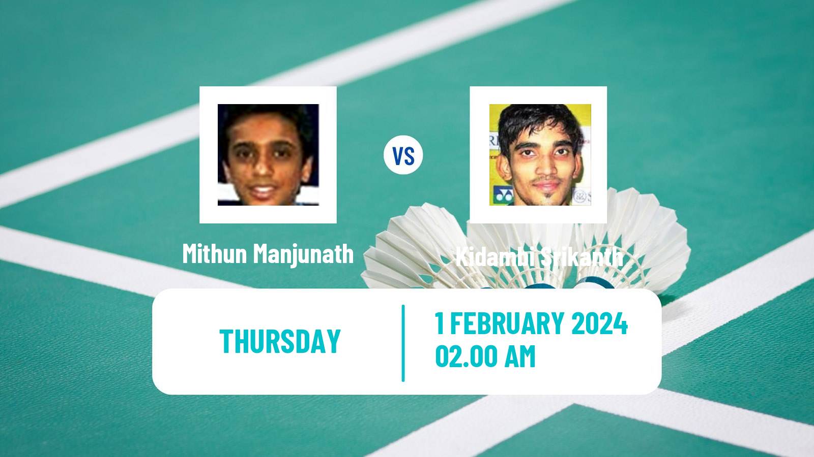 Badminton BWF World Tour Thailand Masters Men Mithun Manjunath - Kidambi Srikanth