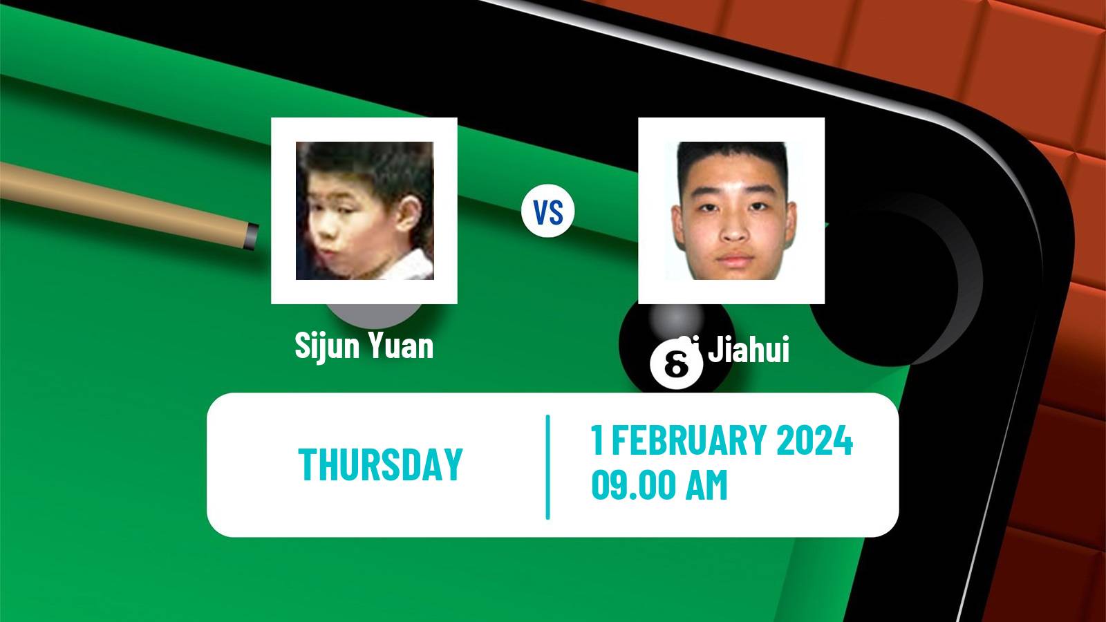 Snooker German Masters Sijun Yuan - Si Jiahui