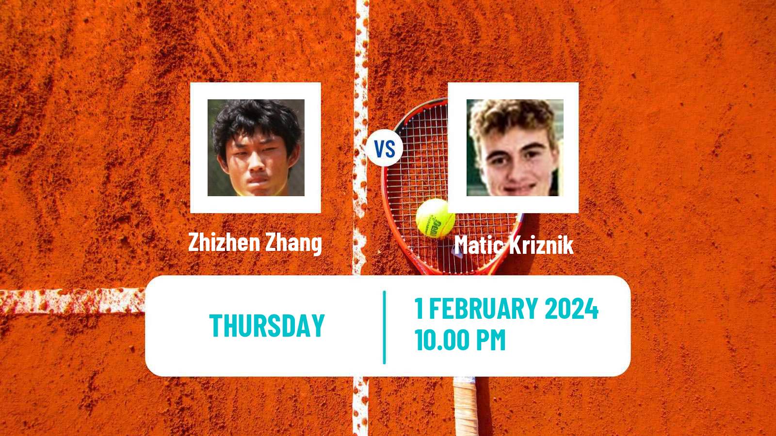 Tennis Davis Cup World Group II Zhizhen Zhang - Matic Kriznik