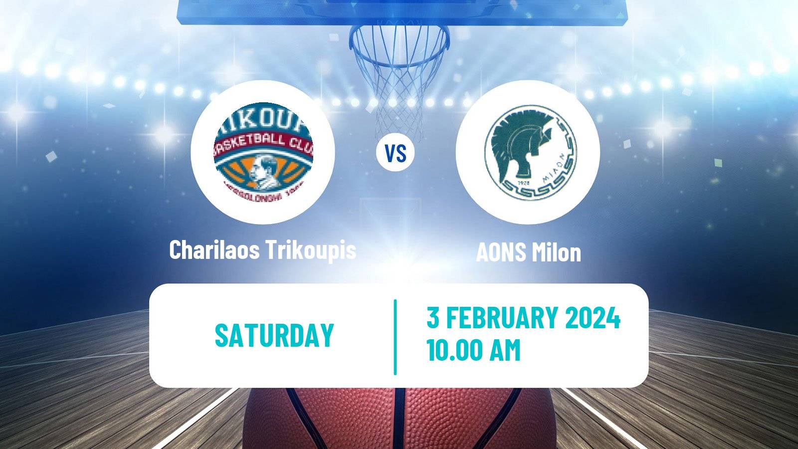 Basketball Greek Elite League Basketball Charilaos Trikoupis - AONS Milon