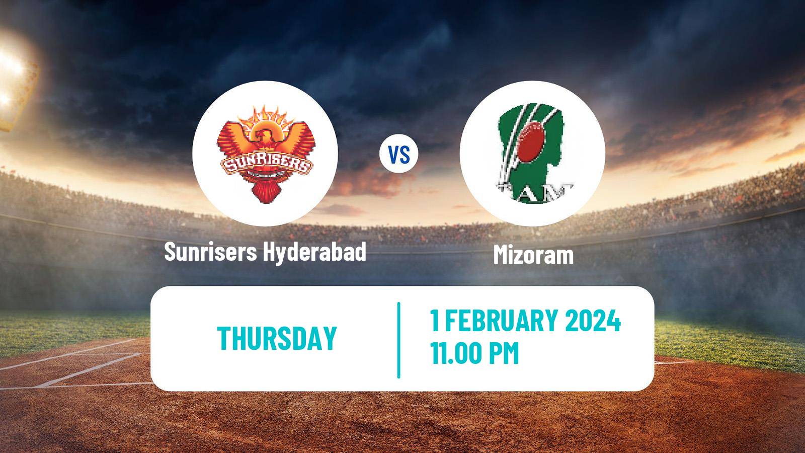 Cricket Ranji Trophy Sunrisers Hyderabad - Mizoram