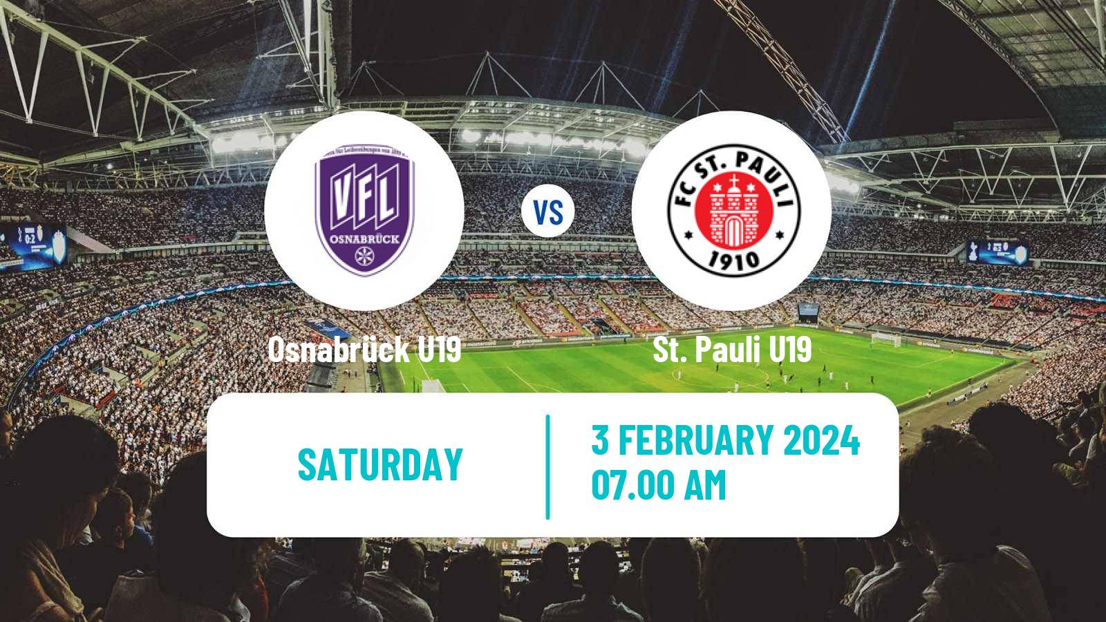 Soccer German Junioren Bundesliga North Osnabrück U19 - St. Pauli U19