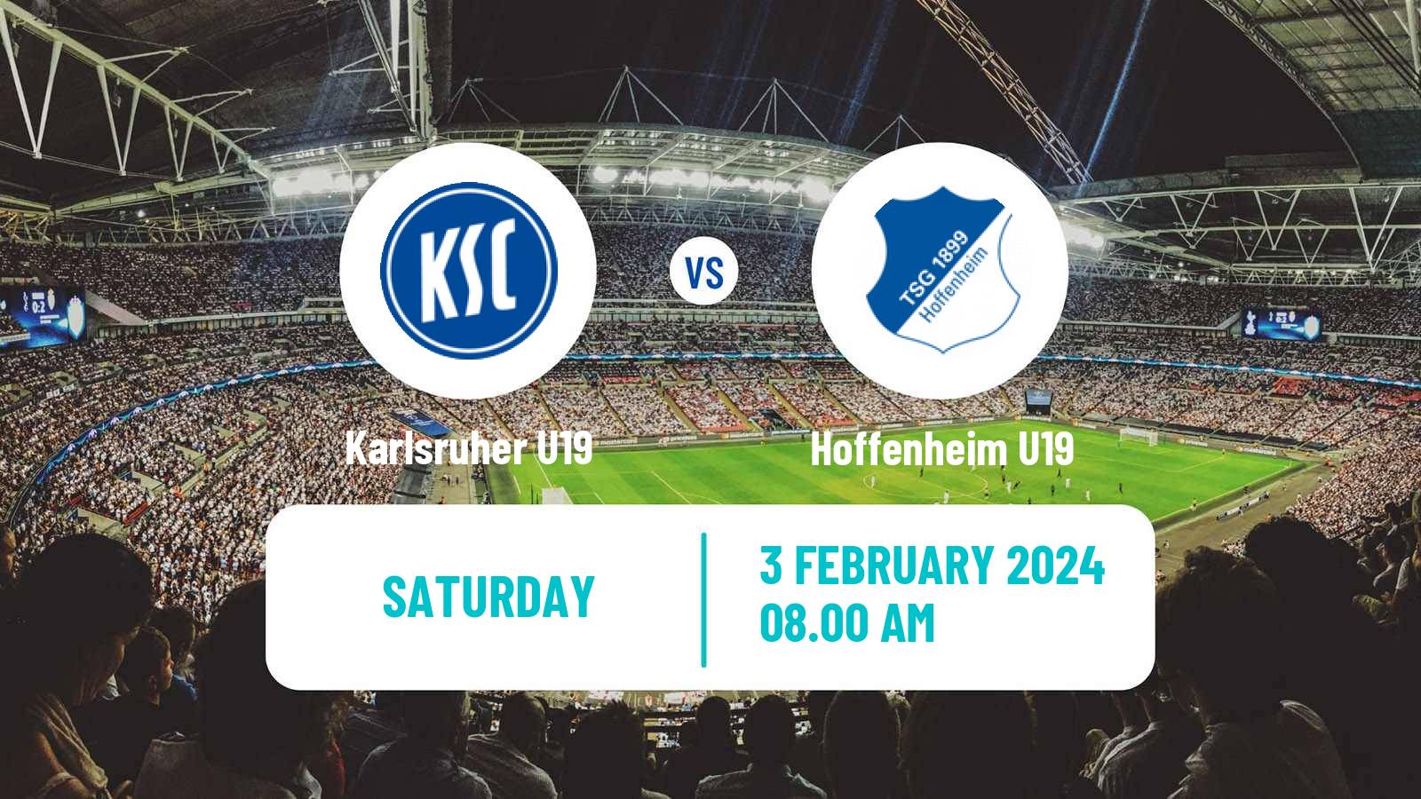 Soccer German Junioren Bundesliga South Karlsruher U19 - Hoffenheim U19