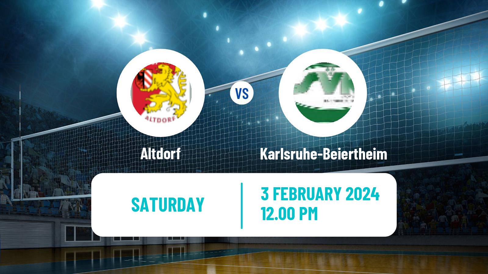 Volleyball German 2 Bundesliga South Volleyball Women Altdorf - Karlsruhe-Beiertheim