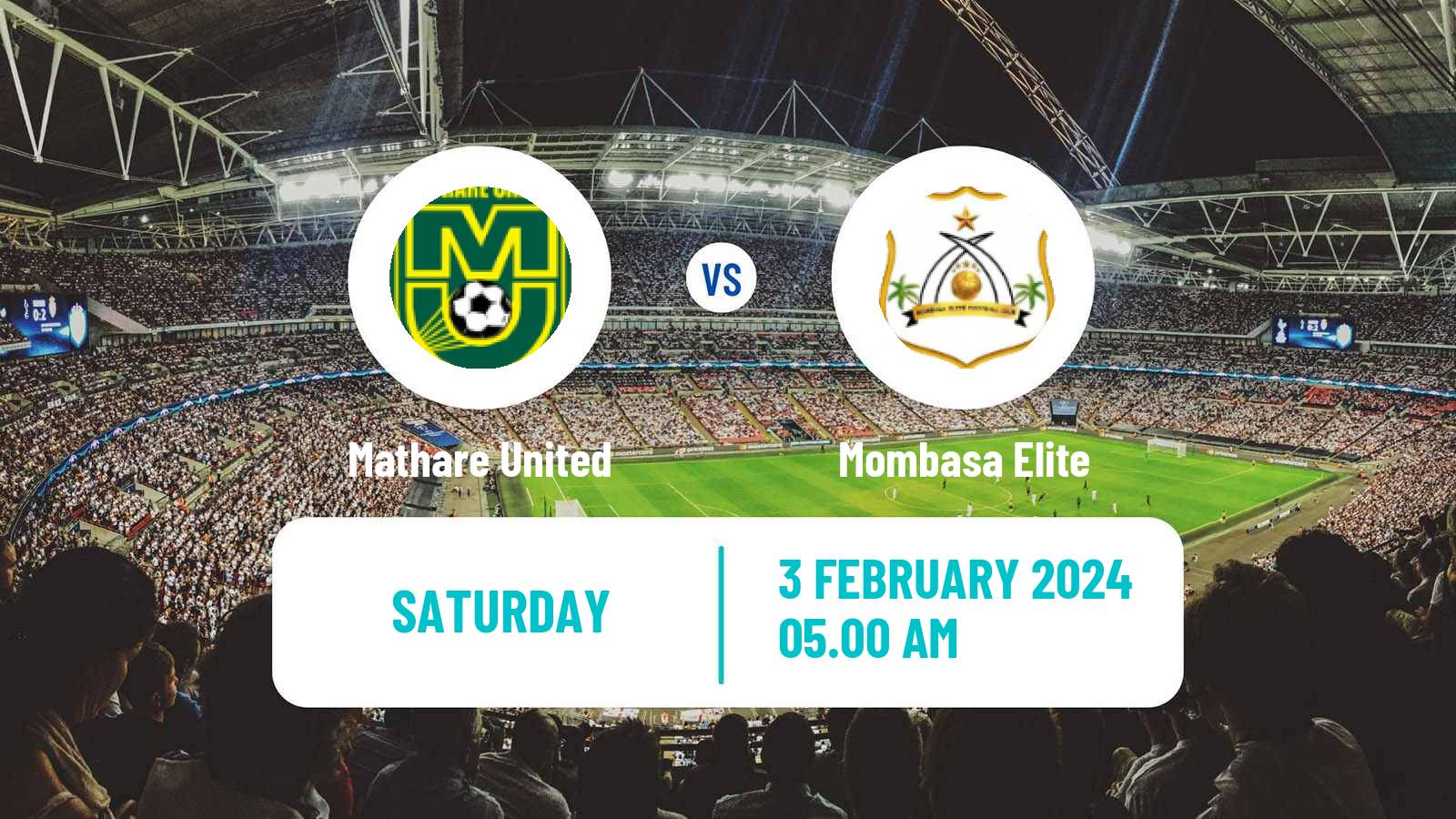Soccer Kenyan Super League Mathare United - Mombasa Elite