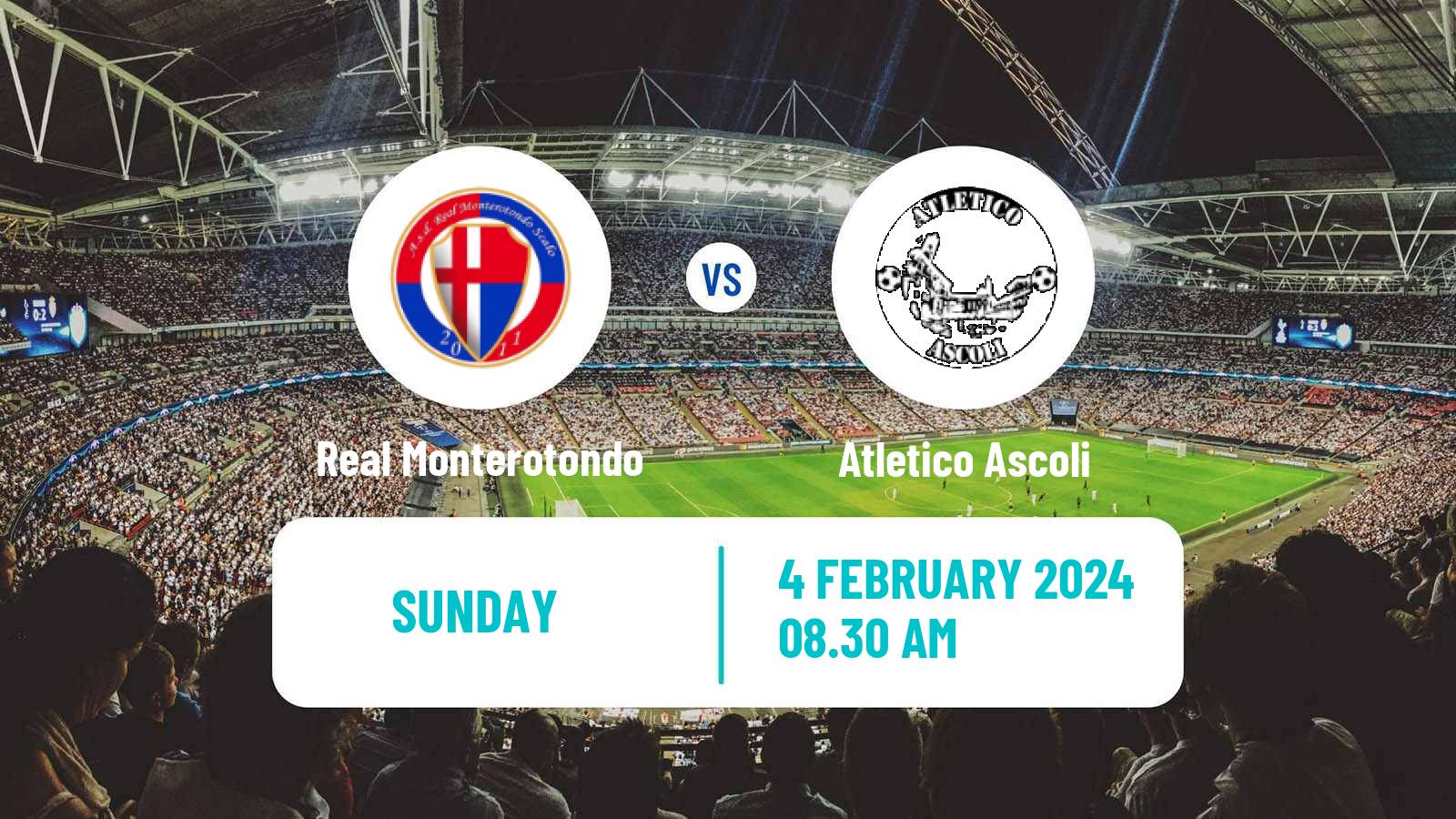 Soccer Italian Serie D - Group F Real Monterotondo - Atletico Ascoli