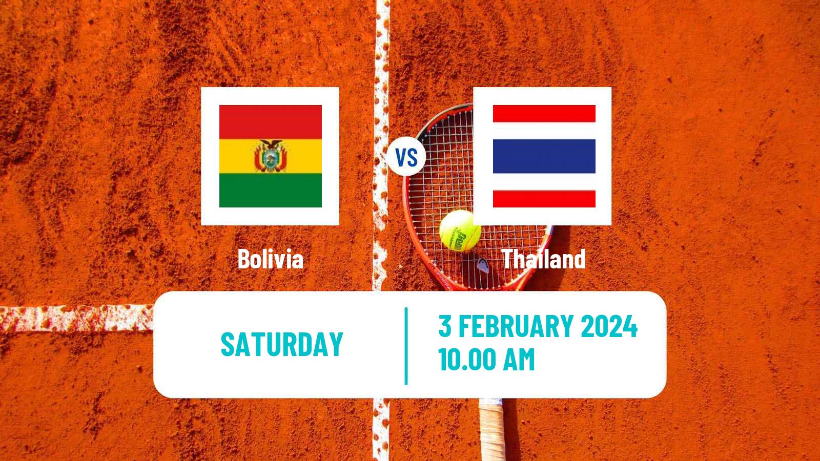 Tennis Davis Cup World Group II Teams Bolivia - Thailand