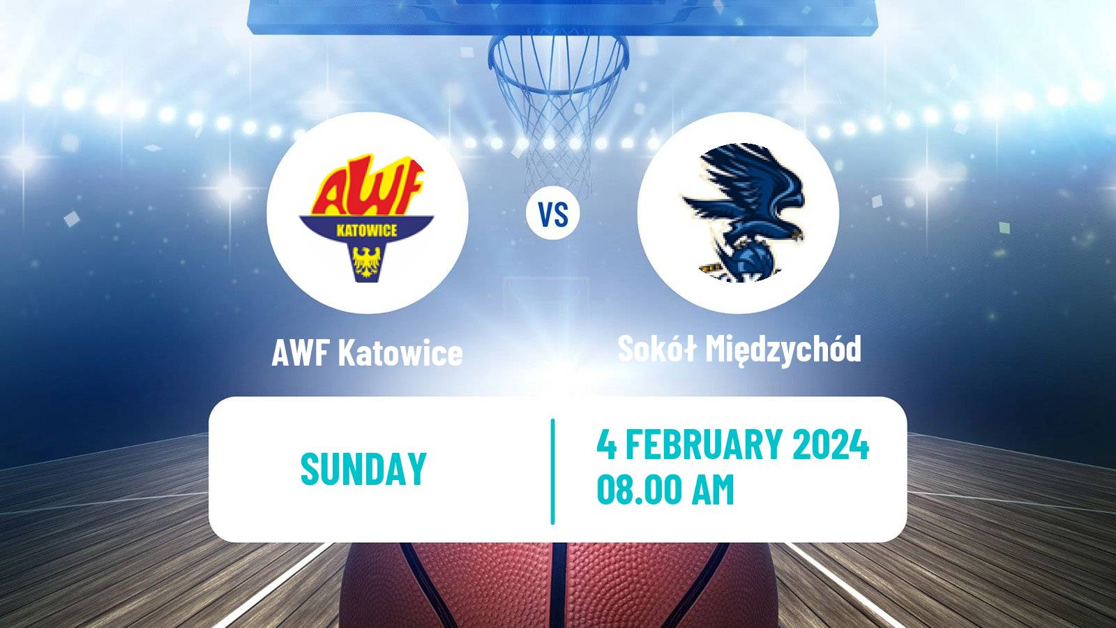 Basketball Polish 1 Liga Basketball AWF Katowice - Sokół Międzychód