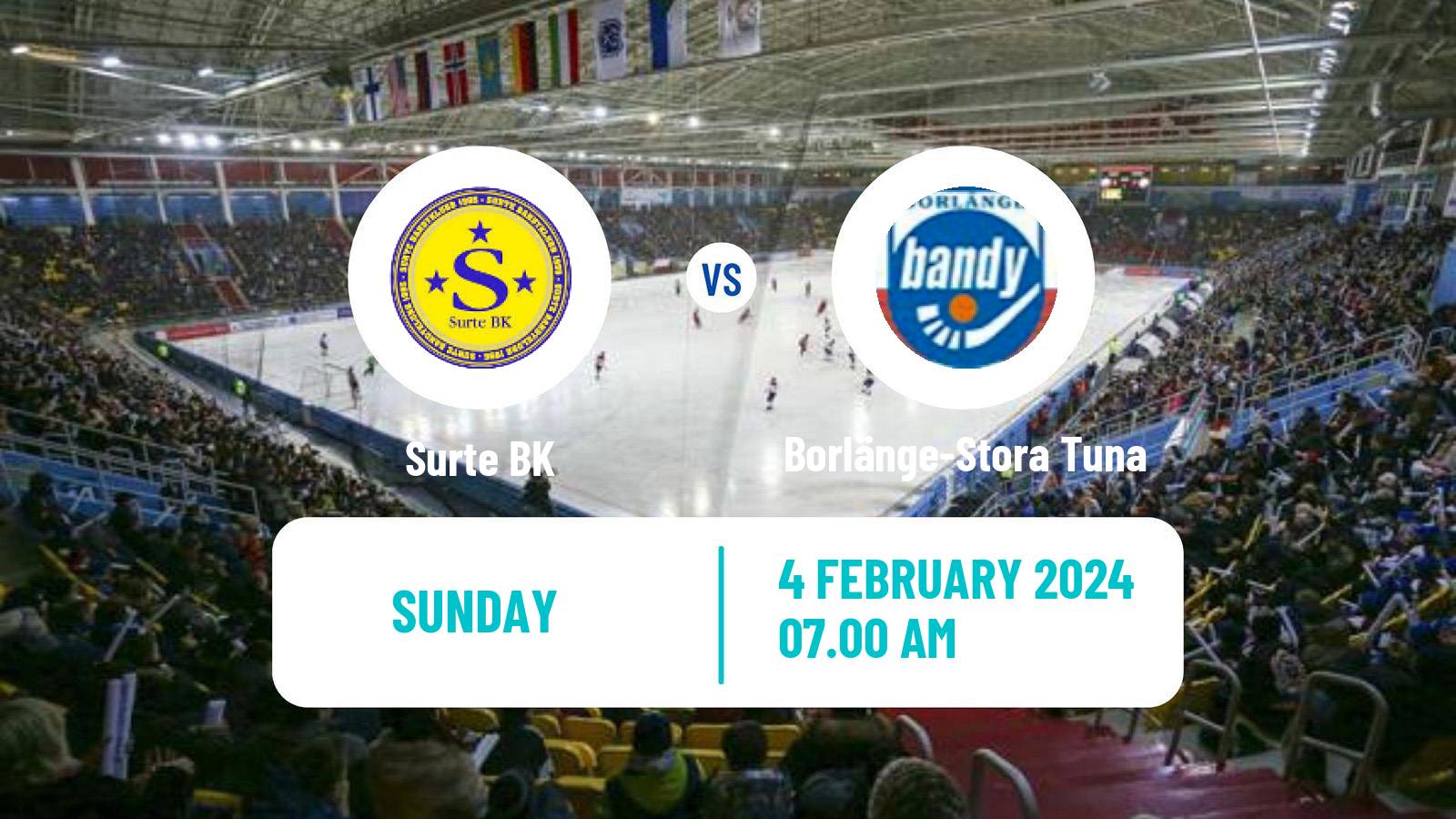 Bandy Swedish Allsvenskan Bandy Surte - Borlänge-Stora Tuna