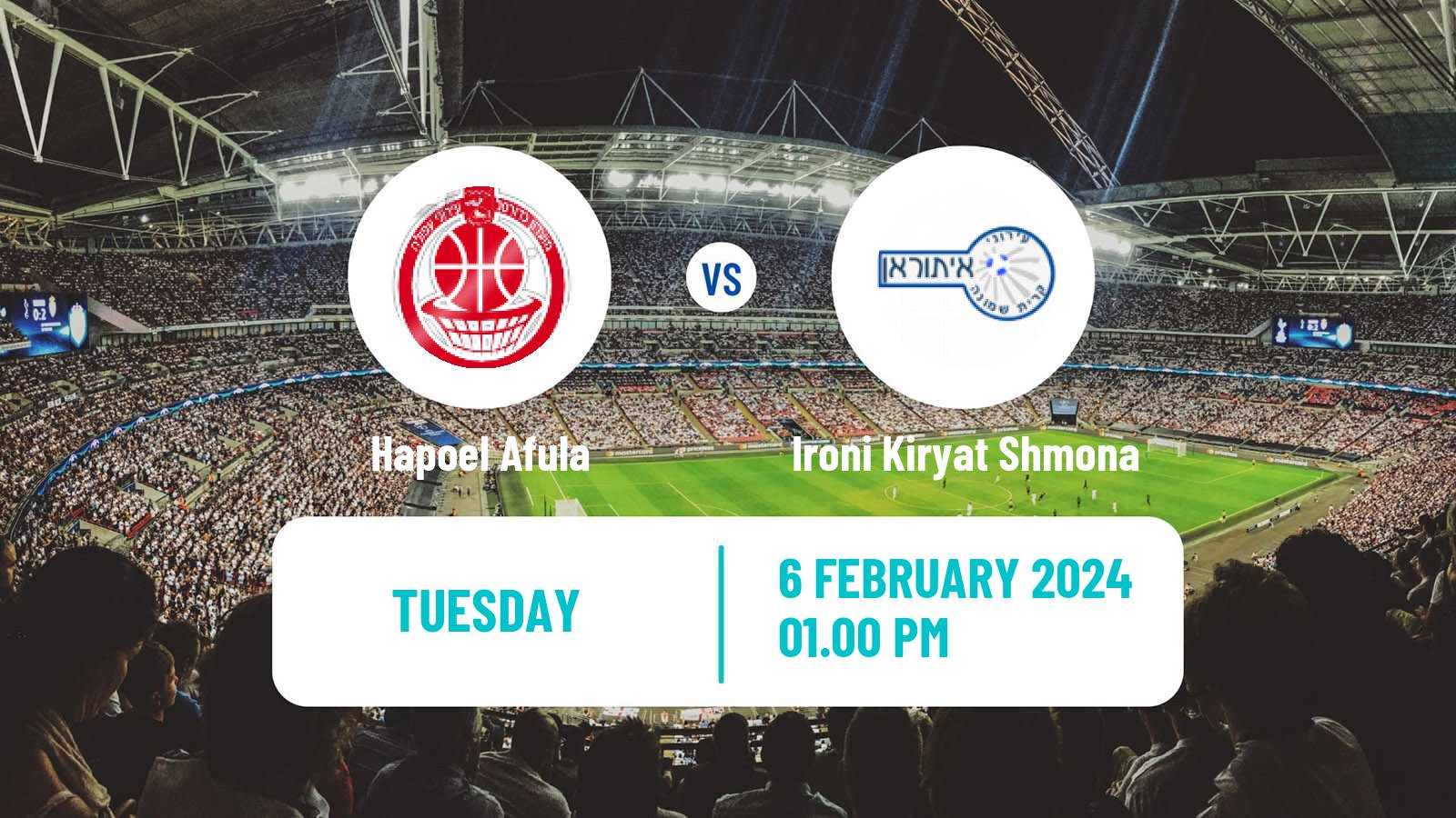 Soccer Israeli Liga Leumit Hapoel Afula - Ironi Kiryat Shmona