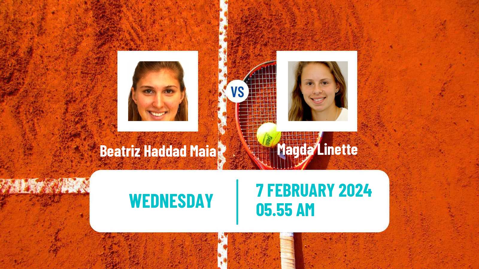 Tennis WTA Abu Dhabi Beatriz Haddad Maia - Magda Linette