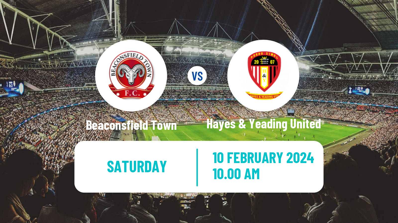 Soccer English Southern League South Division Beaconsfield Town - Hayes & Yeading United
