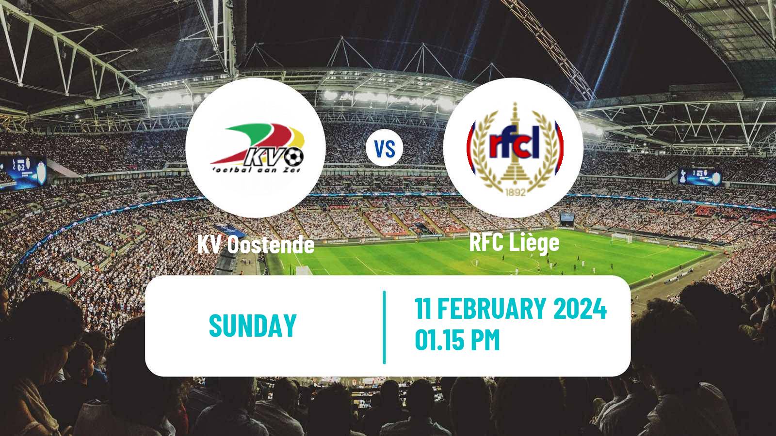 Soccer Belgian Сhallenger Pro League Oostende - RFC Liège