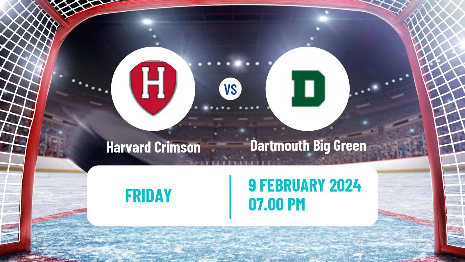 Hockey NCAA Hockey Harvard Crimson - Dartmouth Big Green