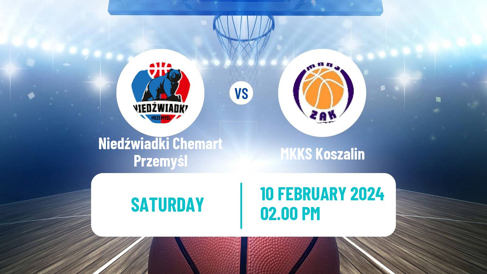 Basketball Polish 1 Liga Basketball Niedźwiadki Chemart Przemyśl - MKKS Koszalin