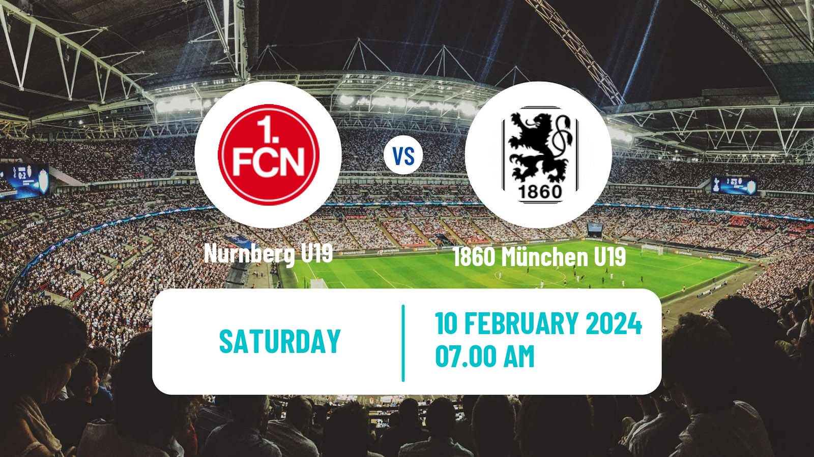 Soccer German Junioren Bundesliga South Nurnberg U19 - 1860 München U19