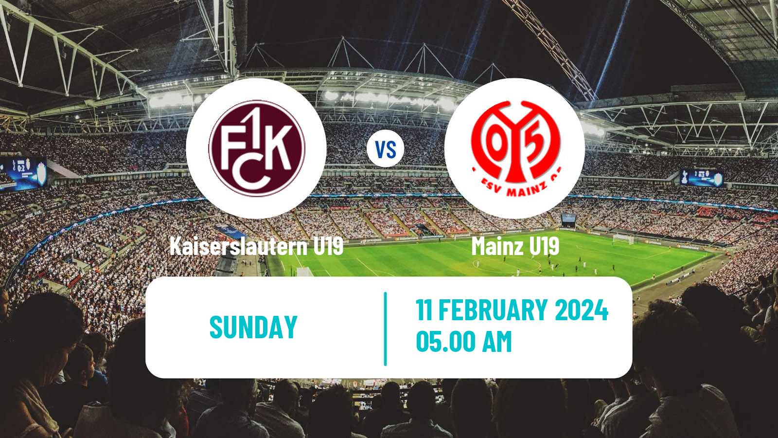 Soccer German Junioren Bundesliga South Kaiserslautern U19 - Mainz U19