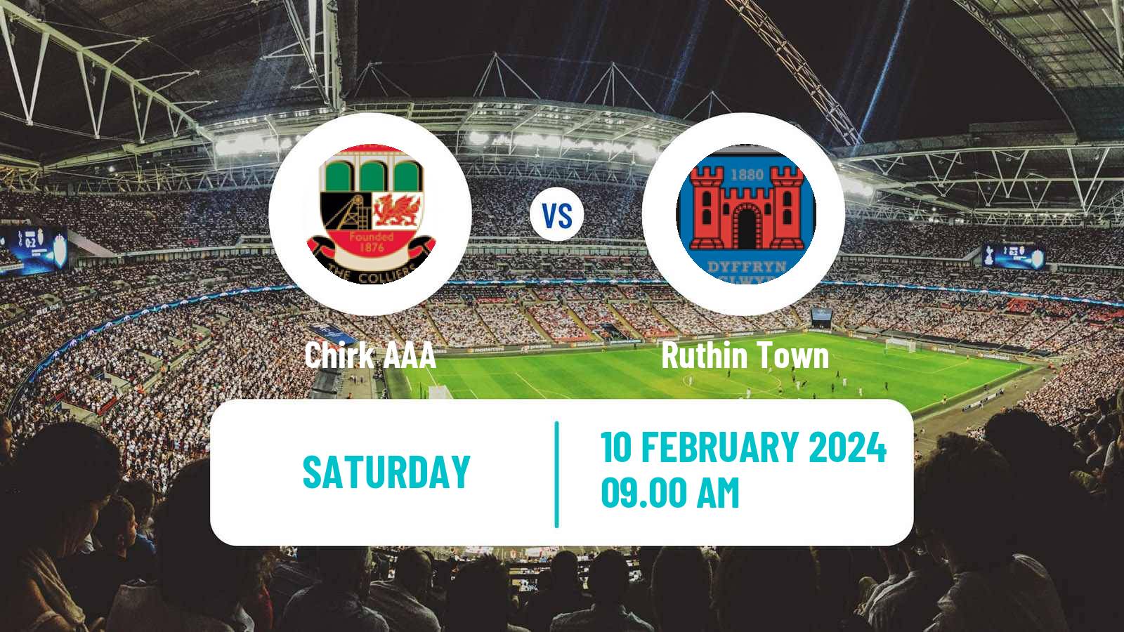 Soccer Welsh Cymru North Chirk AAA - Ruthin Town