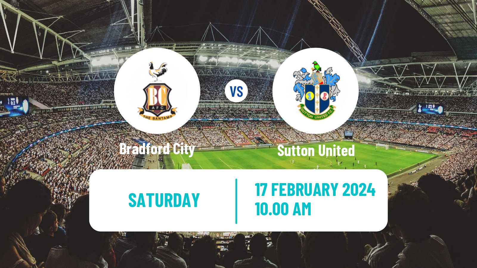 Soccer English League Two Bradford City - Sutton United