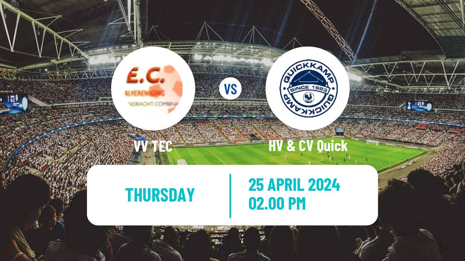 Football Dutch Derde Divisie TEC - HV & CV Quick