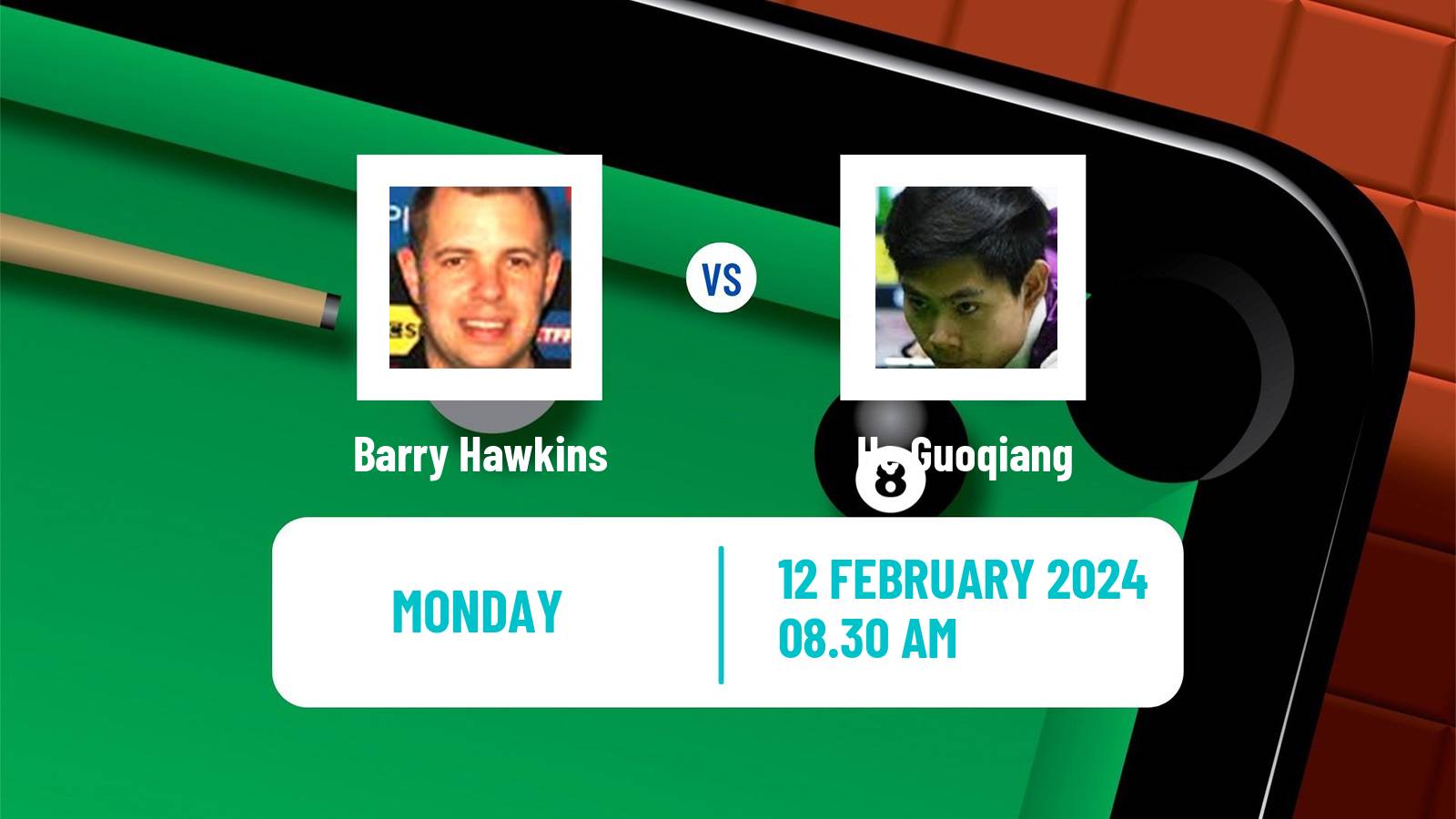 Snooker Welsh Open Barry Hawkins - He Guoqiang