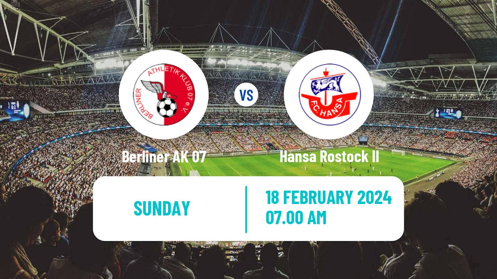 Football German Regionalliga Nordost Berliner AK 07 - Hansa Rostock II