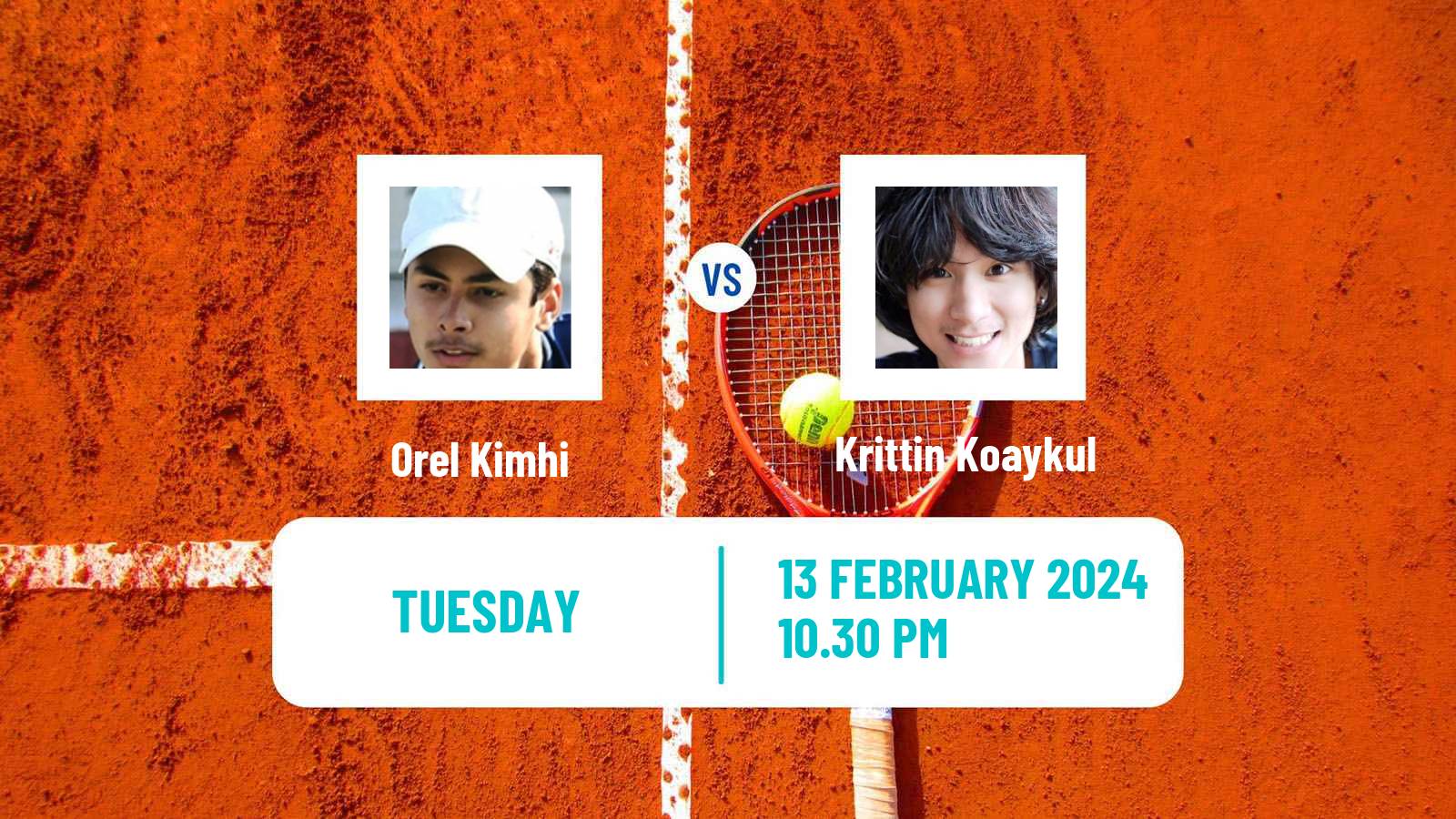 Tennis ITF M15 Nakhon Si Thammarat Men Orel Kimhi - Krittin Koaykul