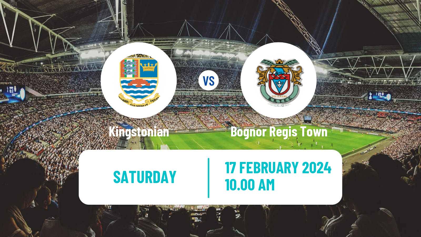 Soccer English Isthmian League Premier Division Kingstonian - Bognor Regis Town