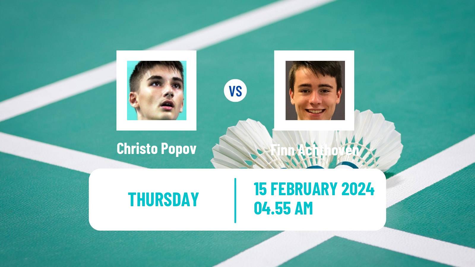 Badminton BWF European Championships Teams Men Christo Popov - Finn Achthoven